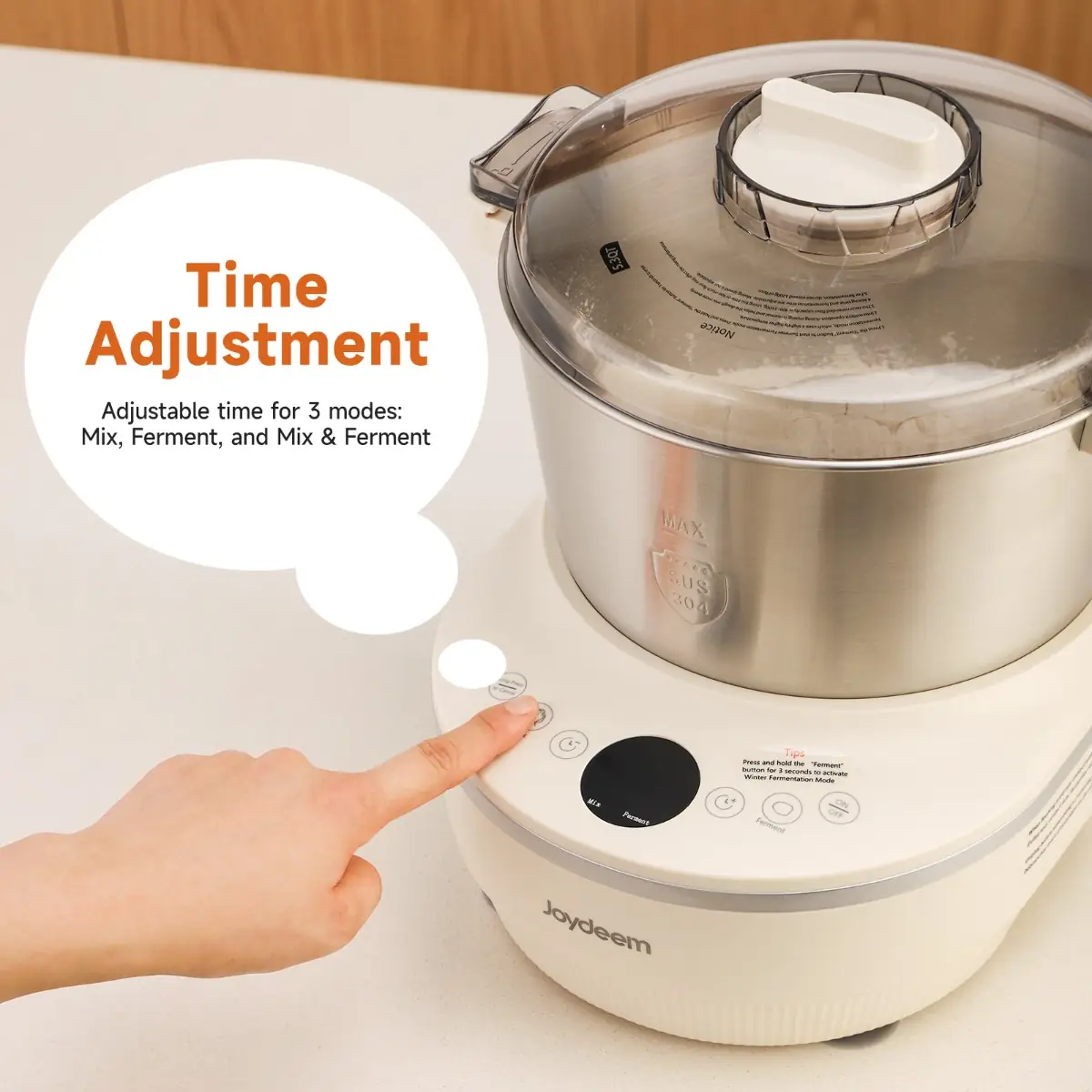 Joydeem HMJ-A701 230W Electric Dough Maker with Ferment (7.4 Qt/7 Liters)