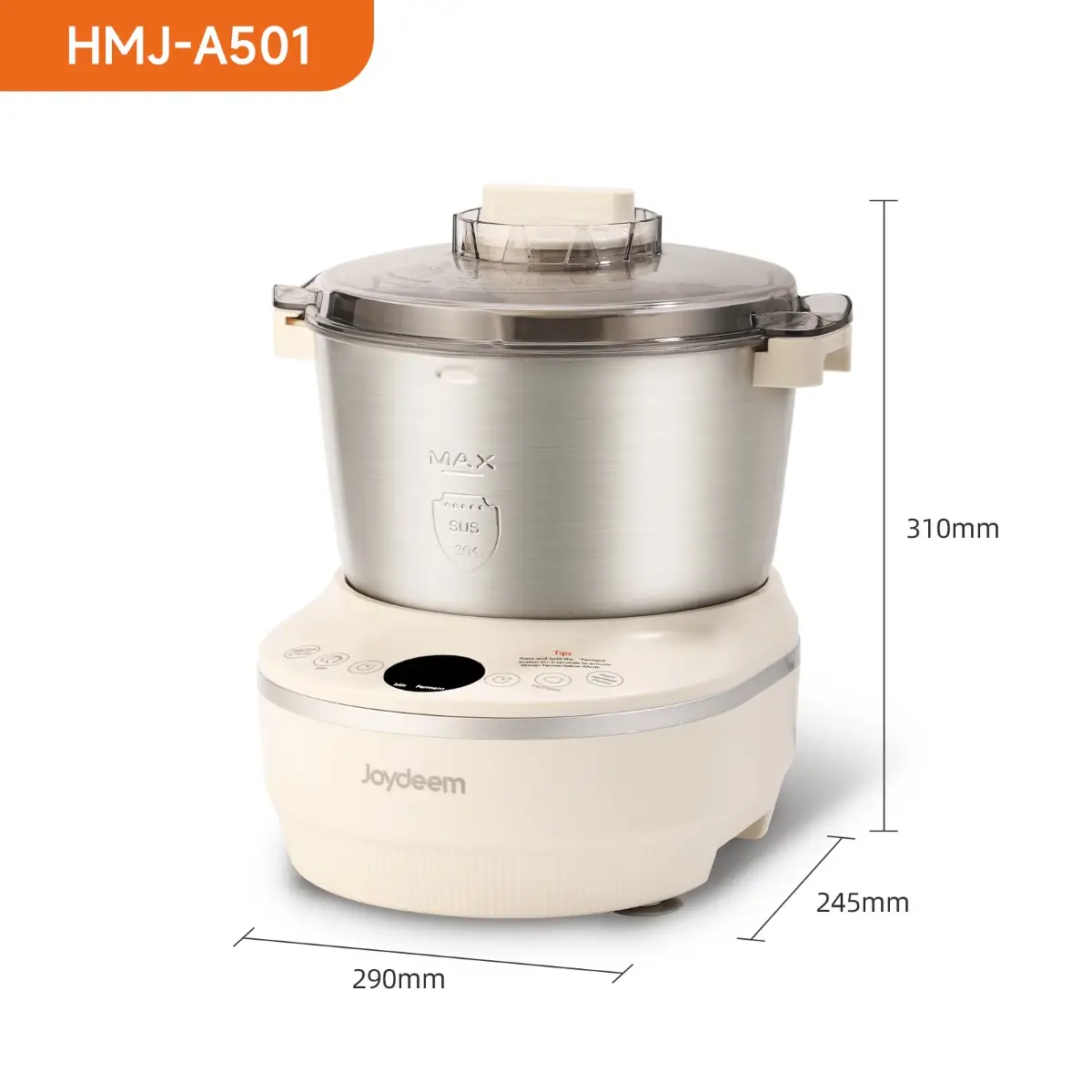 Joydeem HMJ-A501 180W Electric Dough Maker with Ferment (5.3 Qt/5 Liters)