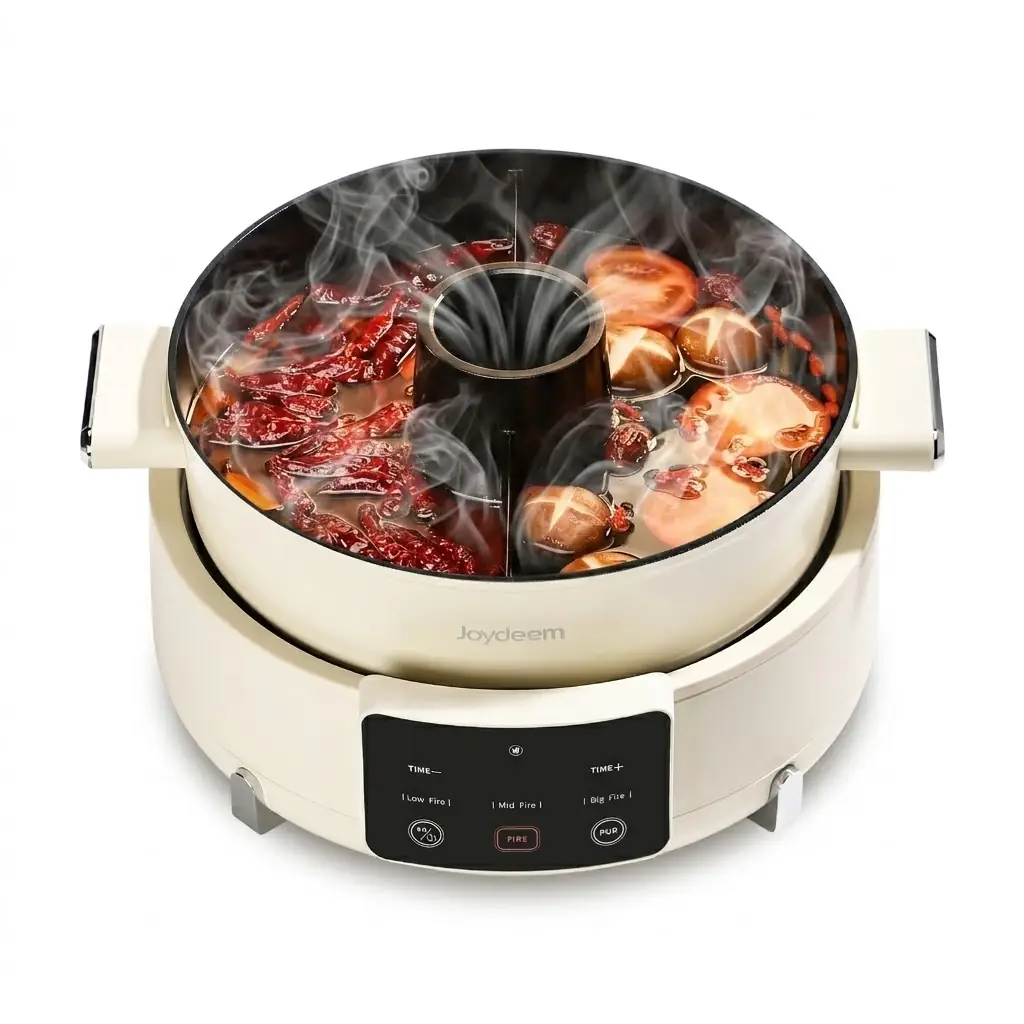 Joydeem 5.8Qt Dual-Flavor Electric Hot Pot with Built-In Exhaust Fan DHG-B550