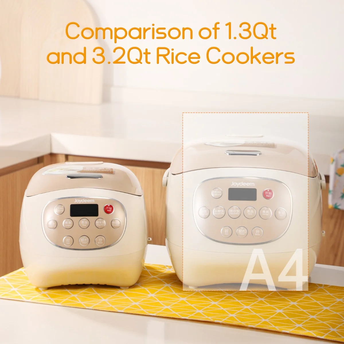 Joydeem DFB-C120 Mini Rice Cooker Uncoated Non-stick Ceramic Inner Pot - 2.5 Cup Uncooked (1.3 Qt/1.2 Liters)