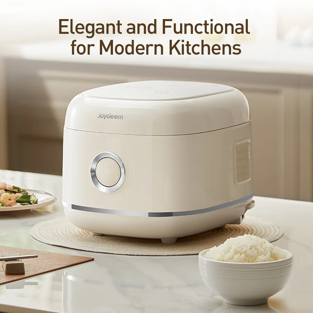 Joydeem DFB-D300 Rice Cooker Uncoated Non-stick Stainless Steel Inner Pot - 6 Cup Uncooked (3.2 Qt/3 Liters)