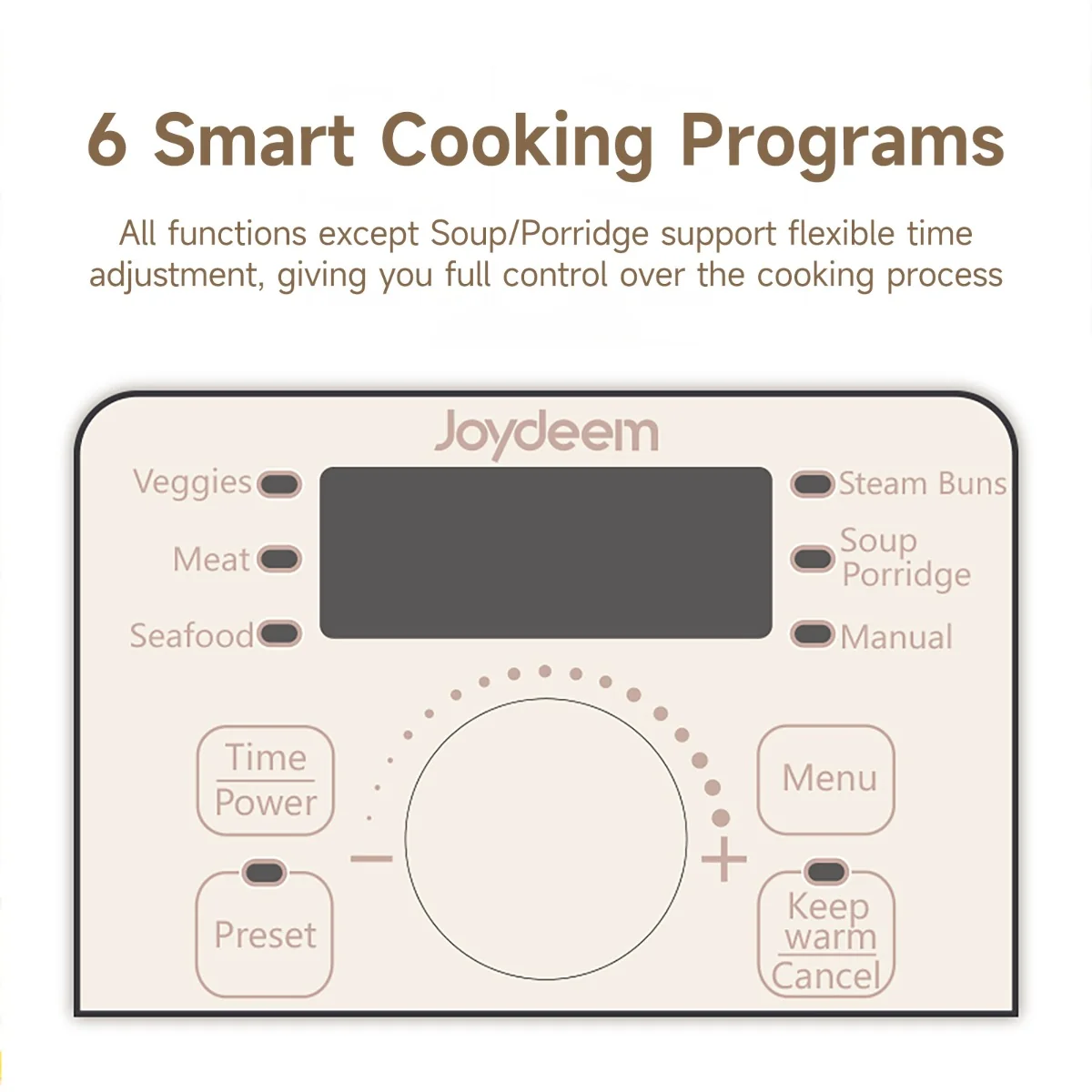 Joydeem DZG-A100 Electric Food Steamer & Hot Pot Combo - 2-Tier Stainless Steel Tray (13.7 Qt/13 Liters)