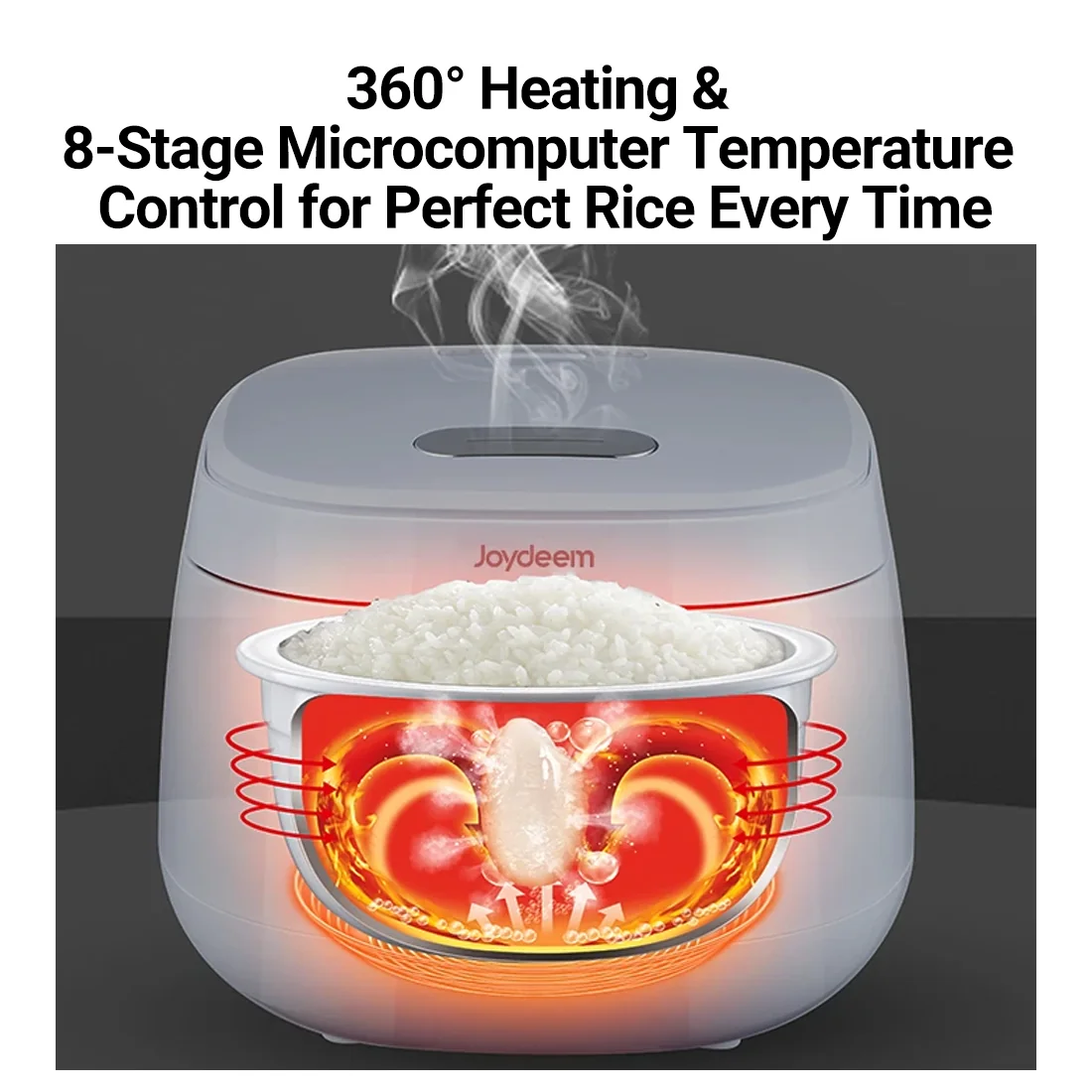 Joydeem FD20S-W Ceramic Rice Cooker PFOA Free - 3 Cup Uncooked (2.1 Qt/2 Liters)