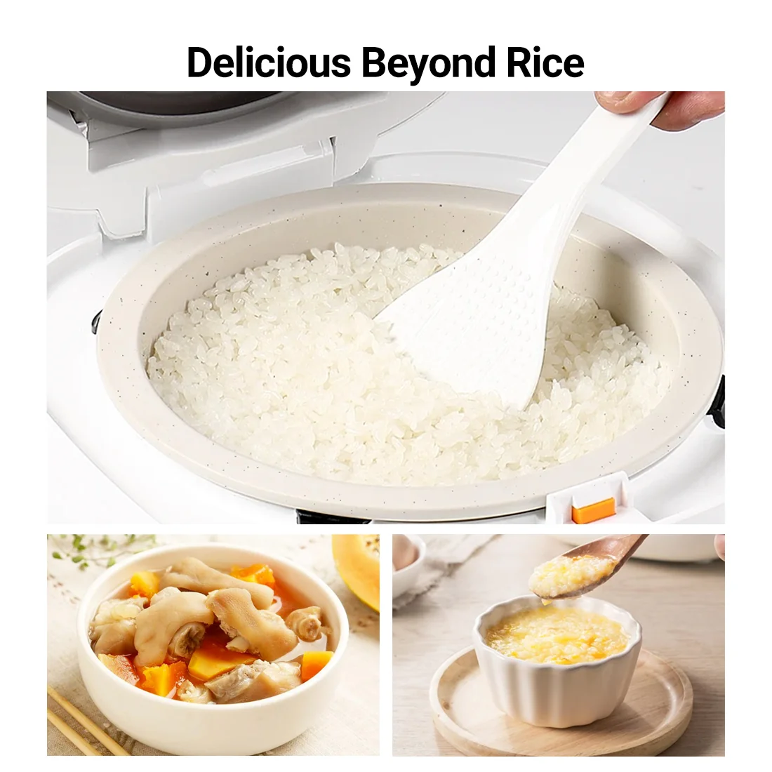 Joydeem FD20S-W Ceramic Rice Cooker PFOA Free - 3 Cup Uncooked (2.1 Qt/2 Liters)