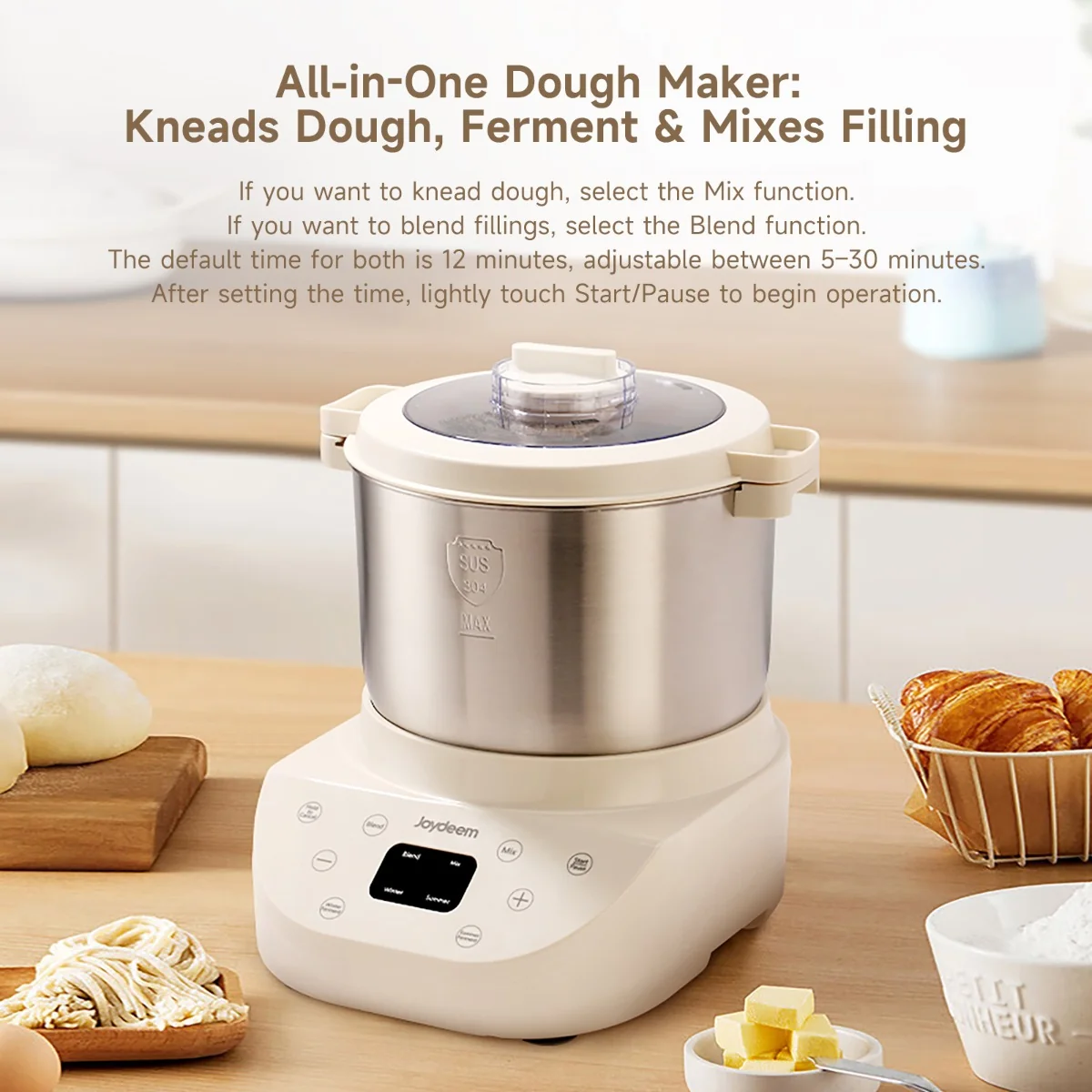 Joydeem HMJ-A901 Electric Dough Maker with Winter & Summer Ferment (9.5 Qt/9L)