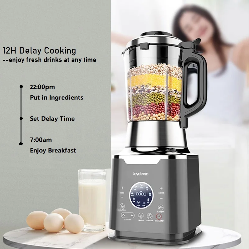 Joydeem JD-D16 1200W Countertop Cooking Blender with Stew Pot for Soymilk, Soups & Juice - 12H Preset & Keep Warm (59 oz/1750ml)