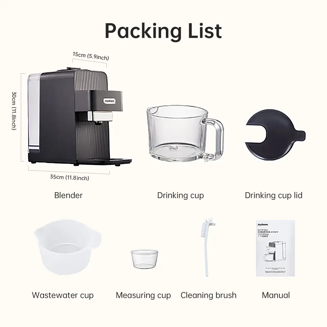 Joydeem JD-PB270 800W Automatic Cooking Blender Machine (300/450/600ml Adjustable)