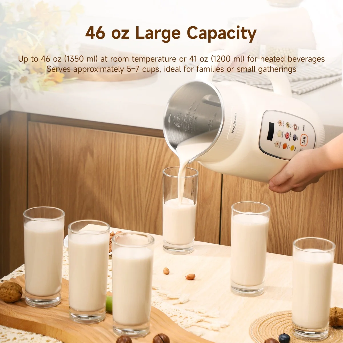 Joydeem PBJ-A120 Nut Milk Maker Machine Multi-Functional Cooking Blender (46 Oz)