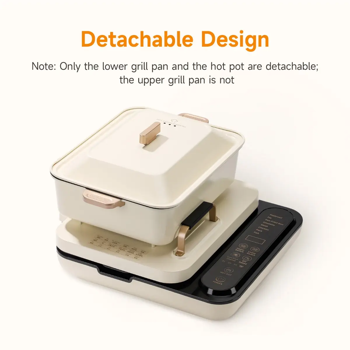 Joydeem SKG-B430 Electric Grill with Pot - Detachable Grill Pan and Hot Pot (4.75Qt)