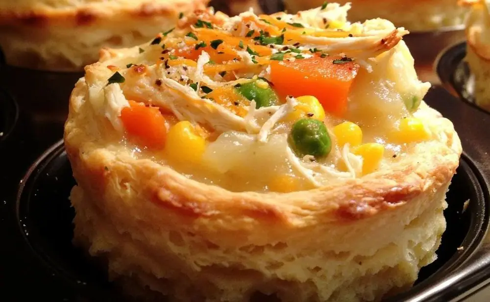 Chicken Pot Pie Biscuit Cups