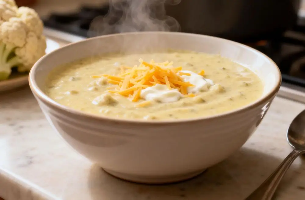 Creamy Cheddar Cauliflower Soup