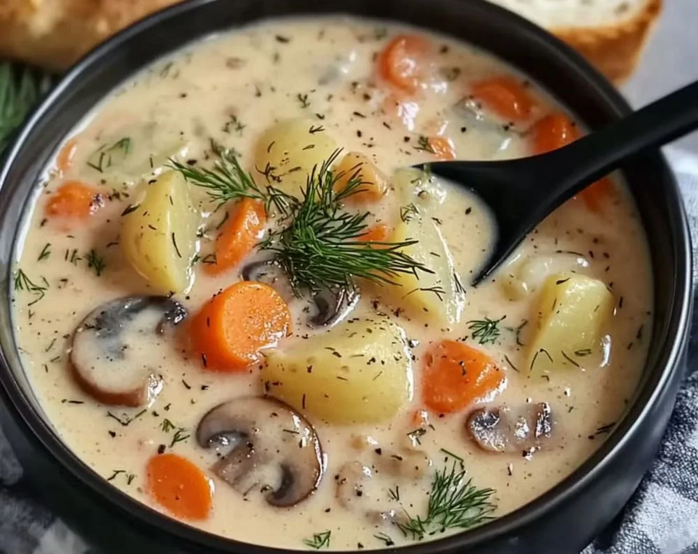 Russian Potato and Mushroom Soup