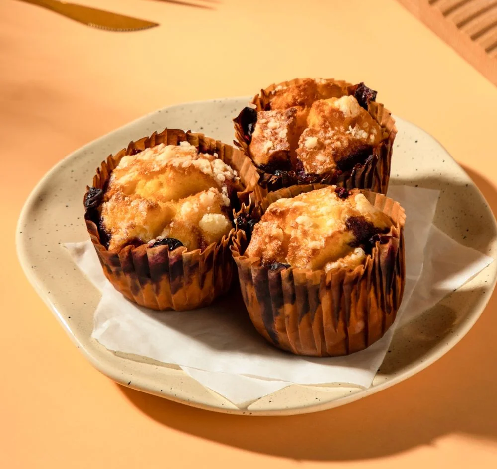 Blueberry Muffins (with Streusel)