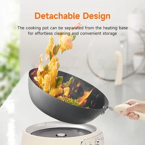 Joydeem DCG-B470 Electric Skillet Pure Iron Nonstick Frying Pan with Steamer Rack (11.8 Inch)