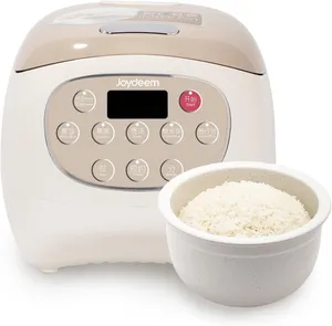 Joydeem DFB-C120 Mini Rice Cooker Uncoated Non-stick Ceramic Inner Pot - 2.5 Cup Uncooked (1.3 Qt/1.2 Liters)
