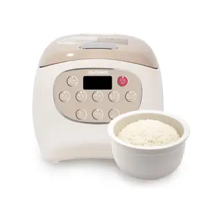 Joydeem DFB-C120 Mini Rice Cooker Uncoated Non-stick Ceramic Inner Pot - 2.5 Cup Uncooked (1.3 Qt/1.2 Liters)