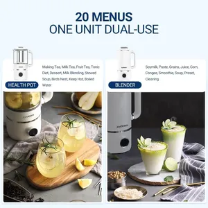 Joydeem JD-PB8200 Compact Quiet Cooking Blender Soymilk Nut Milk Maker - 12H Preset & Keep Warm (21 oz/600ml)
