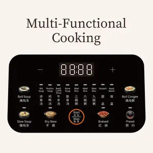 Joydeem DDG-A400 Electric Stew Pot Multi-Functional Ceramic Cooker with Auto Keep Warm & Timer (4 Qt)