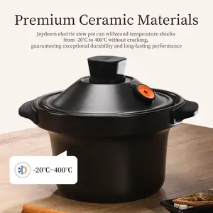 Joydeem DDG-A400 Electric Stew Pot Multi-Functional Ceramic Cooker with Auto Keep Warm & Timer (4 Qt)