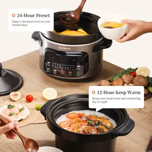 Joydeem DDG-A400 Electric Stew Pot Multi-Functional Ceramic Cooker with Auto Keep Warm & Timer (4 Qt)