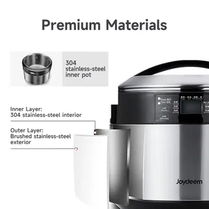 Joydeem 8.5Qt Electric Stew Pot, Stainless Steel Inner Pot with 5 Ceramic Liners DDG-B350
