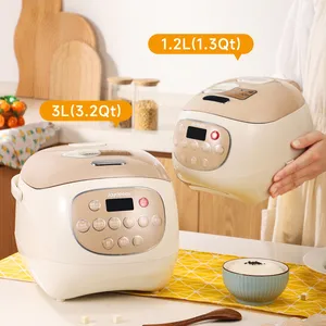 Joydeem DFB-C120 Mini Rice Cooker Uncoated Non-stick Ceramic Inner Pot - 2.5 Cup Uncooked (1.3 Qt/1.2 Liters)