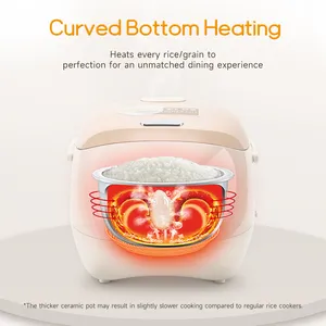 Joydeem DFB-C300 Rice Cooker Uncoated Non-stick Ceramic Inner Pot - 6 Cup Uncooked (3.2 Qt/3 Liters)