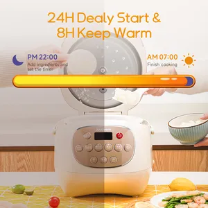 Joydeem DFB-C300 Rice Cooker Uncoated Non-stick Ceramic Inner Pot - 6 Cup Uncooked (3.2 Qt/3 Liters)
