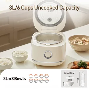 Joydeem DFB-D300 Rice Cooker Uncoated Non-stick Stainless Steel Inner Pot - 6 Cup Uncooked (3.2 Qt/3 Liters)