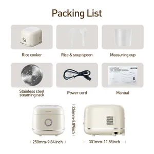 Joydeem DFB-D300 Rice Cooker Uncoated Non-stick Stainless Steel Inner Pot - 6 Cup Uncooked (3.2 Qt/3 Liters)