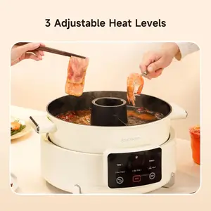 Joydeem 5.8Qt Dual-Flavor Electric Hot Pot with Built-In Exhaust Fan DHG-B550