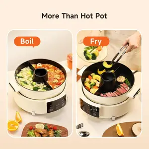 Joydeem 5.8Qt Dual-Flavor Electric Hot Pot with Built-In Exhaust Fan DHG-B550