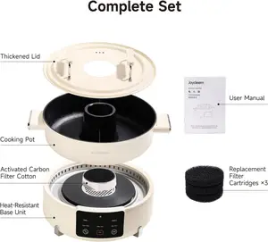 Joydeem 5.8Qt Dual-Flavor Electric Hot Pot with Built-In Exhaust Fan DHG-B550