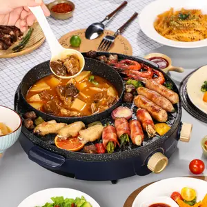 Joydeem JD-SK3407 2 in 1 Non-Stick Electric Grill & Hot Pot Combo (2.1 Qt/2 Liters)
