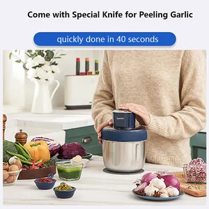 Joydeem JD-376B 300W Electric Food Processor Meat Grinder, Garlic Peeler & Food Chopper - 3 Stainless Steel Bowls (0.8/1.2/1.5 Liters)