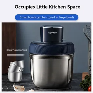 Joydeem JD-376B 300W Electric Food Processor Meat Grinder, Garlic Peeler & Food Chopper - 3 Stainless Steel Bowls (0.8/1.2/1.5 Liters)