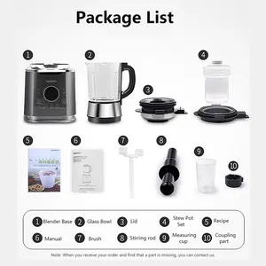 Joydeem JD-D16 1200W Countertop Cooking Blender with Stew Pot for Soymilk, Soups & Juice  - 12H Preset & Keep Warm (59 oz/1750ml)