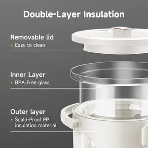 Joydeem JD-DSP203 1000W Compact Hot Water Dispenser Glass Tank Water Boiler with 5 Temperature Control (101 Oz/3 Liters）