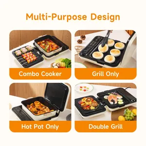 Joydeem SKG-B430 Electric Grill with Pot - Detachable Grill Pan and Hot Pot (4.75Qt)