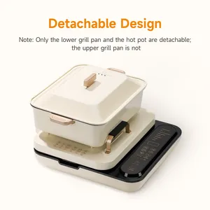 Joydeem SKG-B430 Electric Grill with Pot - Detachable Grill Pan and Hot Pot (4.75Qt)