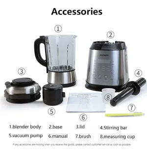 Joydeem VK-1802 1000W Countertop Cooking Blender with Vacuum Pump - 12H Preset & Keep Warm (59 oz/1750ml)